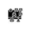 Online board game night glyph icon