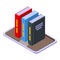 Online book stack icon isometric vector. Receive income