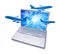 Online Booking Travel Airplane Computer