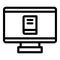 Online bookshop icon outline vector. Library bookstore