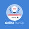 Online business, internet startup, light bulb idea