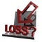 Online business loss and failure icon