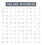 Online business vector line icons set. eCommerce, digital, store, startup, ecommerce, website, commerce illustration