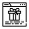 online buying gift line icon vector illustration