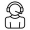 Online call support icon outline vector. Custom offer