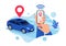 Online Car Sharing Parking Service Remote Controlled Via Smartphone App