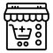 Online cart shop icon outline vector. Mobile retail