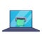 Online cash loan icon, cartoon style