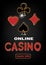 Online casino background with with playing cards