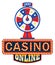 Online Casino Logo, Lucky Fortune Wheel Isolated