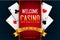 Online casino playing game welcome screen background