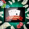 Online Casino Poster Vector. Modern Mobile Tablet Concept. Jackpot Advertising Concept Illustration.