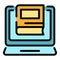 Online catalog icon color outline vector