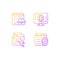 Online censorship gradient linear vector icons set