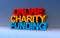 Online charity funding on blue