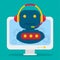 Online chatbot support customer service vector illustration symbol
