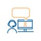 Online chatting with videocall. Vector thin line icon design. Graphic concept for online chatting, webinars