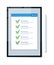 Online checklist survey form on digital tablet screen