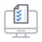 Online checklist vector color line  icon