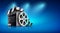 Online cinema Banner for web movies. Vector illustration.