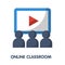 Online classroom  flat style icon design  illustration on white background