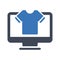 Online cloth shopping icon. vector graphics