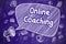 Online Coaching - Cartoon Illustration on Blue Chalkboard.