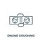 Online Coaching icon from e-learning collection. Simple line element Online Coaching symbol for templates, web design and