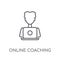 online coaching linear icon. Modern outline online coaching logo