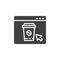 Online coffee ordering vector icon