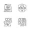 Online communication linear icons set