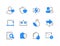 Online communication technology color line icons set