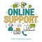 Online Computering Support - round concept