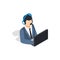 Online consultant icon, isometric 3d style