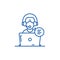 Online counseling line icon concept. Online counseling flat  vector symbol, sign, outline illustration.