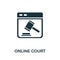 Online Court icon. Simple illustration from digital law collection. Creative Online Court icon for web design, templates