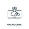 Online Crime icon. Thin outline style design from corruption icons collection. Creative Online Crime icon for web design, apps,