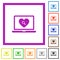 Online Dating on laptop flat framed icons