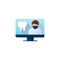 Online dentistry flat icon