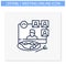 Online dinner party line icon. Editable