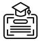 Online diploma icon outline vector. School art