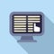 Online disclaimer monitor icon flat vector. Document term reading