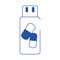 Online doctor flash drive medicine pharmacy care blue line style icon