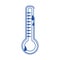 Online doctor thermometer temperature testing care blue line style icon