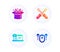 Online documentation, Hat-trick and Screwdriverl icons set. Swipe up sign. Vector