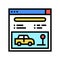 online driving school lesson color icon vector illustration