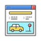 online driving school lesson color icon vector illustration