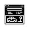 online driving school lesson glyph icon vector illustration