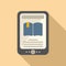 Online ebook icon flat vector. Digital education