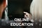 online education business webinar students laptop